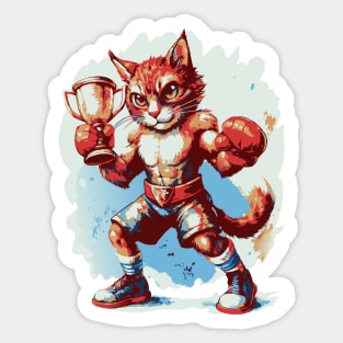 Cat Boxer Sticker